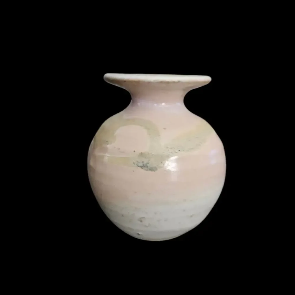 Vintage Hand Painted Floral Bud Vase Small Decorative Art Pottery